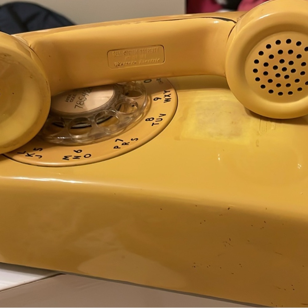 Western Electric Yellow Rotary Phone